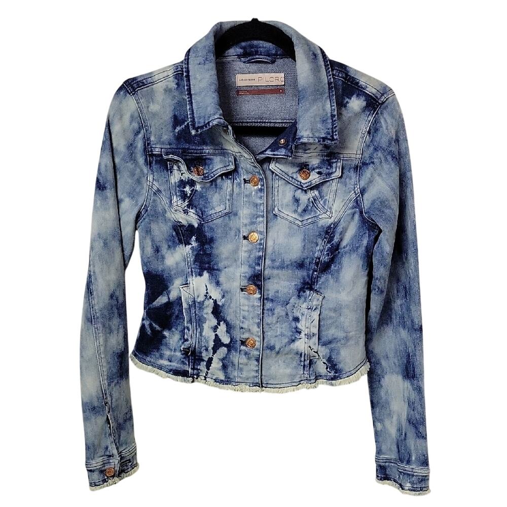 Pilcro Anthropologi Tie Dye Denim Trucker Jean Jacket Womens Size Small